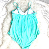 Chicsoul Mint Removable Pad Ruffle One Piece- Size XL