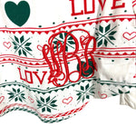 Jordann Christmas Monogrammed Pajama Set- Size S/M (sold as a set)