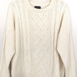 Abercombie & Fitch Cream Cable Knit Sweater- Size XL