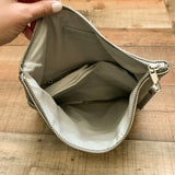The Drop Metallic Silver Zipper Fold Over Clutch (LIKE NEW)