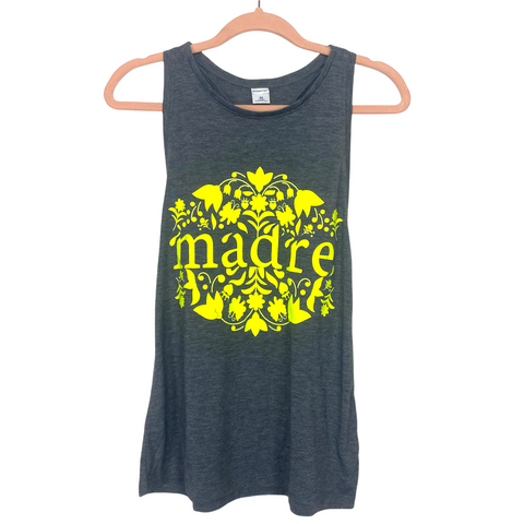 Sport-Tek Grey and Neon Yellow Madre Tank- Size XS