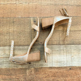 Seychelles Gold Marble Block Heel Sandals- Size 6.5 (see notes)