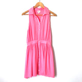 Parker Pink Button Front Tank Dress 100% Silk- Size XS