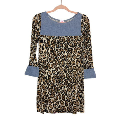 Wanna B Animal Print Chambray Dress- Size S (sold out online)