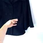 Armani Exchange Black Wool Blend Bell Sleeve Jacket- Size S (see notes)