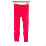 Lululemon Coral Leggings with Mesh Detail and Front Zipper Pockets- Size 4 (Inseam 24")