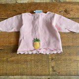 Little English Pink Crochet Pineapple Cardigan Sweater- Size 6M