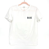 No Brand White "Babe" Tee- Size L