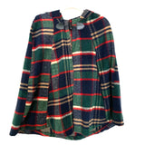 No Brand Plaid Sleeveless Poncho With Hook Closure And Hood- Size ~S (See Notes)