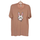 No Brand (Southern Made Tees) Peach Hoppy Go Lucky Spring Bunny T-shirt- Size L (Sold Out Online!)