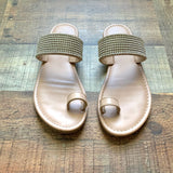 Shade & Shore Tan Rhinestone Sandals- Size 7
