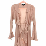 Lulus Blush Ruffle Tie Front Kimono- Size S