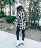 Kittenish Plaid Fringe Button Up Flannel- Size S (sold out online)