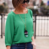 LOFT Green 3/4 Sleeve Blouse- Size XS