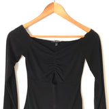Express Black Off the Shoulder Bodysuit with Front Cut Out- Size XS
