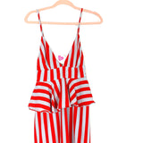 Buddy Love Red & Grey Striped Ruffle High/Low Dress NWT- Size XS