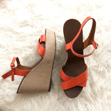 J Crew Leather Strap Wedge- Size 9