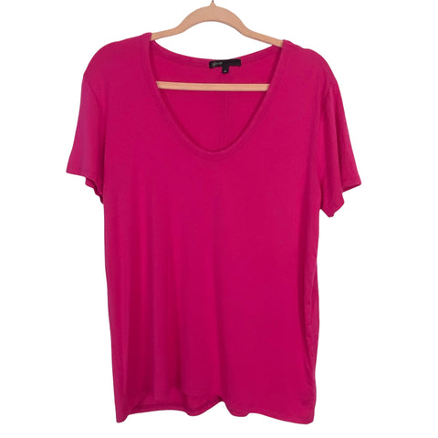 Gibson Hot Pink Round Neck Top- Size M