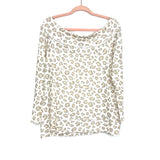 Gibson Cream Animal Print Off The Shoulder Top- Size M