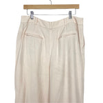 Club Monaco Blush Pleated Cropped Pants part hem undone- Size 12 (Inseam 21")