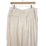 Club Monaco Blush Pleated Cropped Pants part hem undone- Size 12 (Inseam 21")