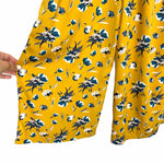 Uncle Frank Mustard Floral Elastic Waist Side Slit Hem Jumpsuit NWT- Size XS