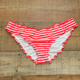 No Brand Pink/White Striped Ruched Back Swim Bottoms- Size ~M (See Notes- We Have Matching Top!)
