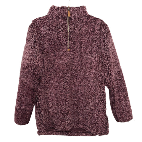 Pink Lily Purple Faux Fur Quarter Zip Pullover- Size S