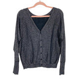 Velvet by Graham & Spencer Reversible Silver Black Metallic Button Up Back Top NWT- Size XS