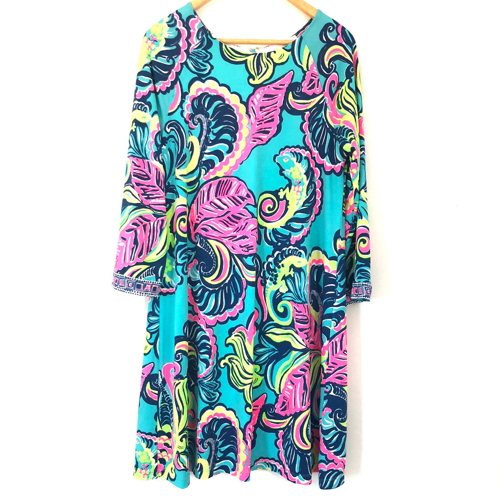 Lilly Pulitzer Hot Pink/Blue/Green Dress- Size L  The Saved Collection