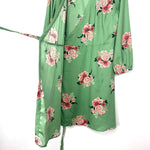 Loft Green Floral Wrap Dress- Size 12