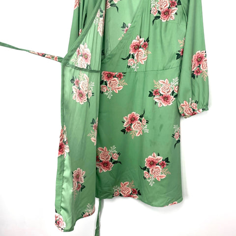 Loft Green Floral Wrap Dress- Size 12 The Saved Collection Loft Green Floral Wrap Dress- Size 12 The Saved Collection