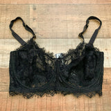 Figleaves Black Pulse Lace Underwired Balcony Bra NWT- Size 34I