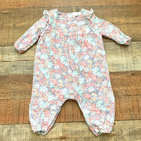 Angel Dear Baby Girl Floral Muslin Jumpsuit- Size 0-3M