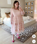 Rachel Parcell Pink Lace Tiered Midi Dress- Size XL (sold out online)