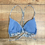 Isabella Rose Blue Snakeskin Pattern with Back Chain Detail Triangle Bikini Top- Size M (we have matching bottoms)