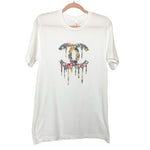 Bella+Canvas White with flowered CC logo Tee- Size M