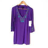 Faith Purple Beaded Tunic NWT- Size M