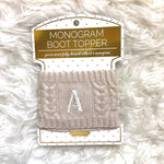 Mudpie Knit Monogram Boot Topper Set “A”