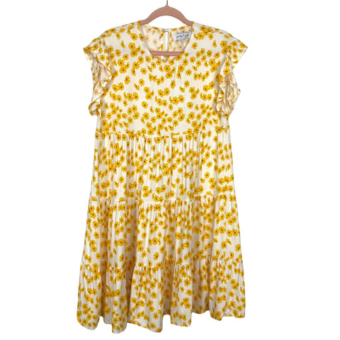 Petal + Pup White and Yellow Floral Print Dress NWT- Size 6