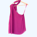 Naked Zebra Purple Choker One Shoulder Blouse- Size M