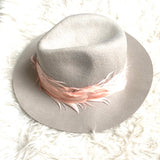 Hatattack Wool Felt Hat with Pink Feathers