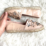JUSTFAB Pink Leather Espadrille Flats NWOT- Size 6.5