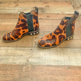 Louise et Cie Real Cow Hair Fur/Wool Embellished Heel Booties- Size 7 (LIKE NEW)