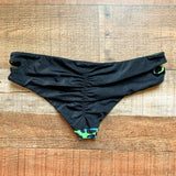 Azure Swim Black Neon Animal Print Side Cutout Bikini Bottoms- Size L (we have matching top