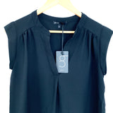 Gibson Black Cap Sleeve V Neck Blouse NWT- Size XS Petite