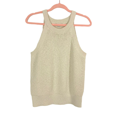 Madewell Cream Open Knit Racerback Sweater- Size M