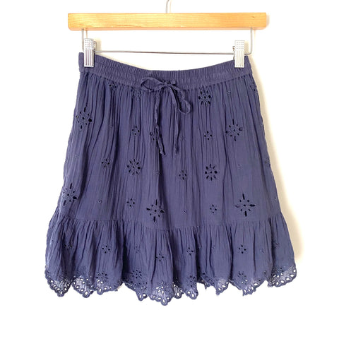 Aerie Blue Ruffle Eyelet Skirt- Size XS