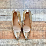 Shu Shop Leonor Gold Pumps- Size 8.5 (Like New, sold out online)