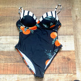 Cupshe Black Orange Swimsuit NWT- Size S